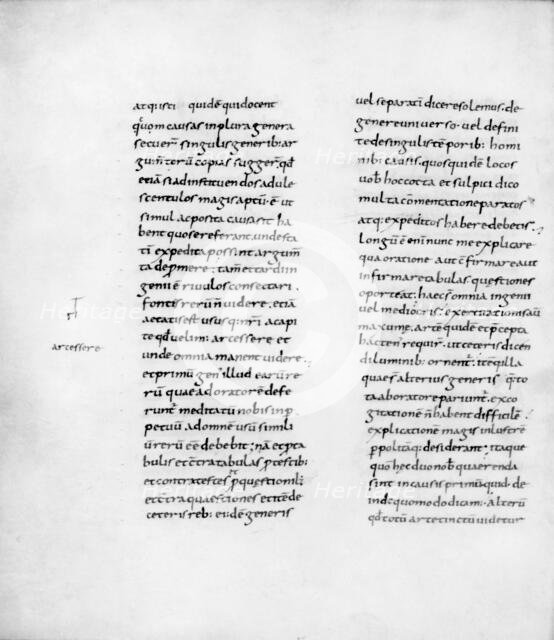 Manuscript copy of Cicero's "De Oratore", 9th century. Creator: Lupus of Ferrières.