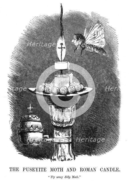 'The Puseyite Moth and the Roman Candle', 1850. Artist: Unknown