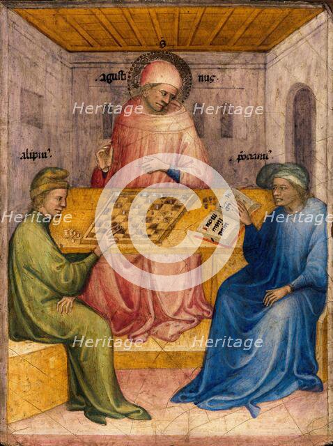 Saint Augustine and Alypius Receiving Ponticianus, c1413. Creator: Niccolò di Pietro (active 1394-1427).