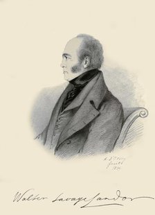 'Walter Savage Landor', 1839. Creators: Alfred d'Orsay, Richard James Lane.