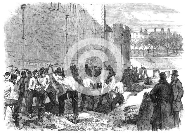 Spade drill at the Tower, 1870. Creator: Unknown.