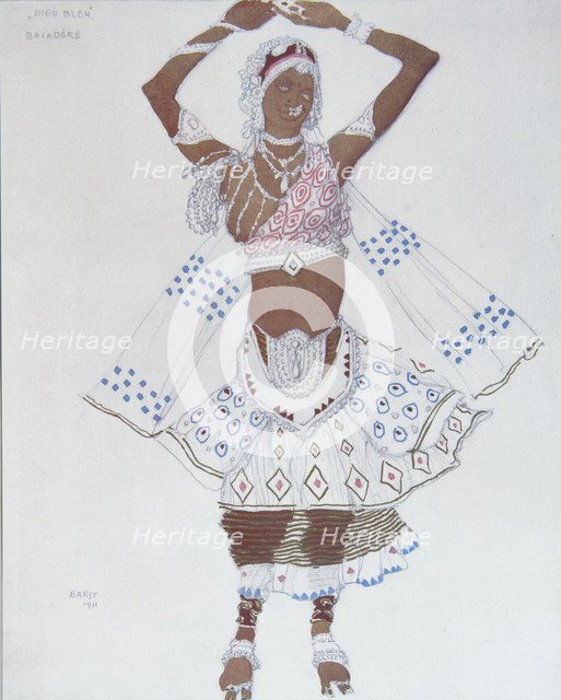 Costume design for the Ballet Blue God by R. Hahn, 1912. Artist: Bakst, Léon (1866-1924)