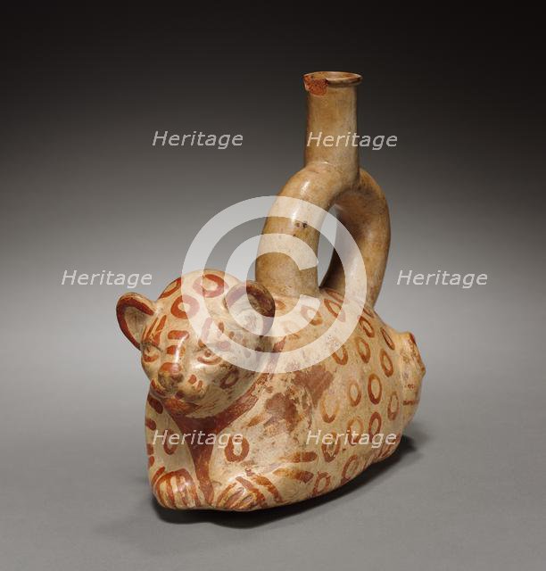 Stirrup Spouted Vessel of Feline Form, 1st millenium. Creator: Unknown.