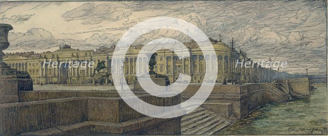 The Senate Square in St. Petersburg, 1904. Artist: Lanceray (Lansere), Evgeny Evgenyevich (1875-1946)
