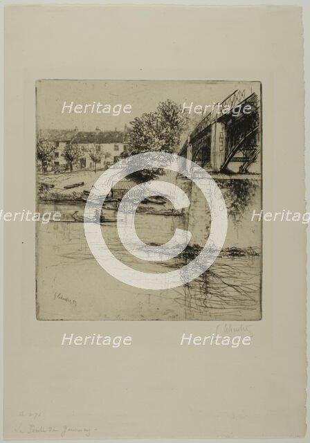 The Bridge at Gournay, from the Side, 1895. Creator: Gustave Leheutre.