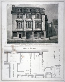South view of the Falcon Tavern, Bankside, Southwark, London, as it appeared in 1805 (1811). Artist: William Wise