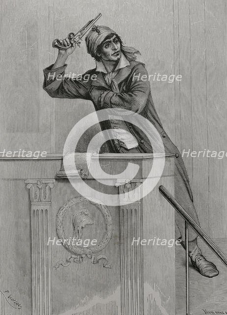 Jean-Paul Marat (1743-1793), French scientist and physician, 1876. Creator: Pannemaker.