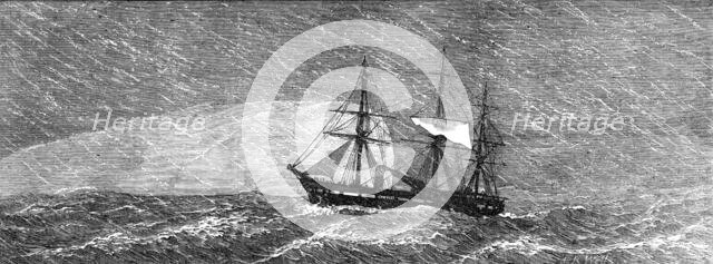 H.M.S. Challenger in a snowstorm, 1874. Creator: Unknown.