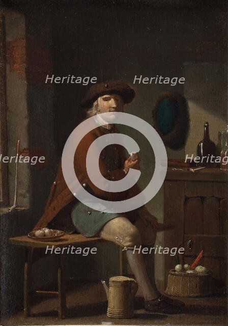 A Man Smoking His Pipe, 1741-1782. Creator: Peter Cramer.
