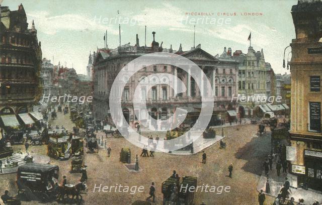 'Piccadilly Circus, London', late 19th-early 20th century.  Creator: Unknown.