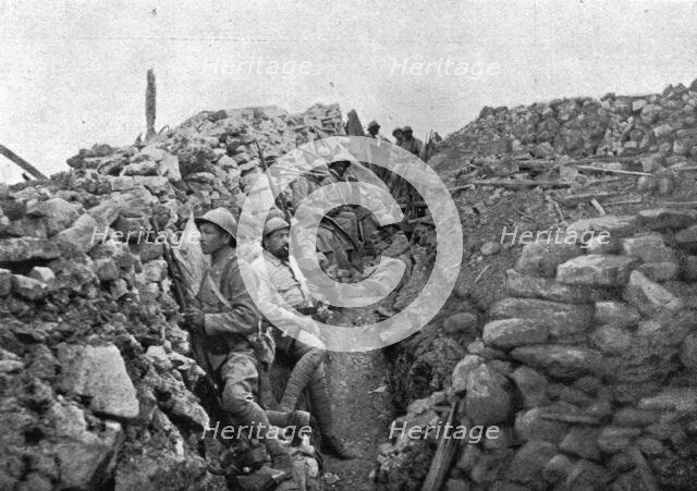 'Fleury-devant-Douamont: La reprise du village; Les marsouins du regiment colonial du Maroc..., 1916 Creator: Unknown.