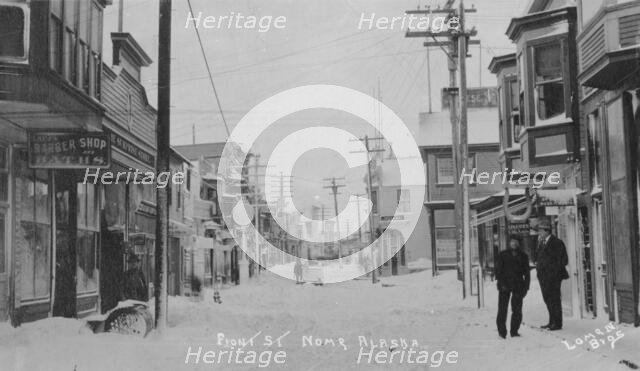Front Street covered with snow, between c1900 and c1930. Creator: Lomen Brothers.