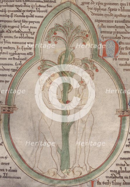 The Temptation of Adam and Eve, c1300. Creator: Unknown.