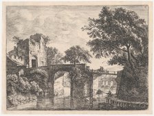 Two Stone Bridges, 17th century. Creator: Anthonie Waterloo.