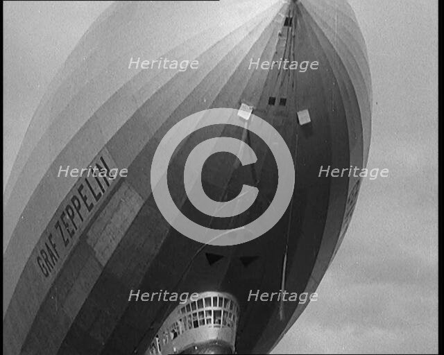 Graf Zeppelin flying overhead, 1929. Creator: British Pathe Ltd.