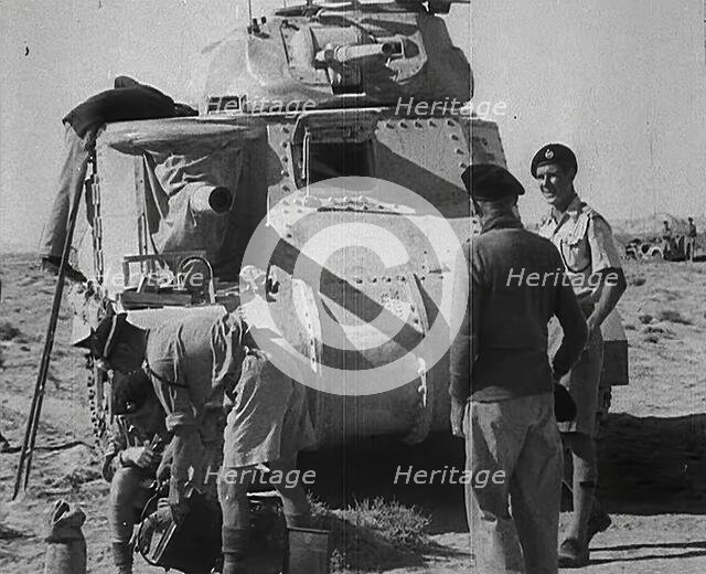 Field Marshal Bernard Montgomery Walking to a Tank, 1942. Creator: British Pathe Ltd.