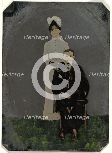 Portrait of couple, 1860s-1880s. Creator: Unknown.