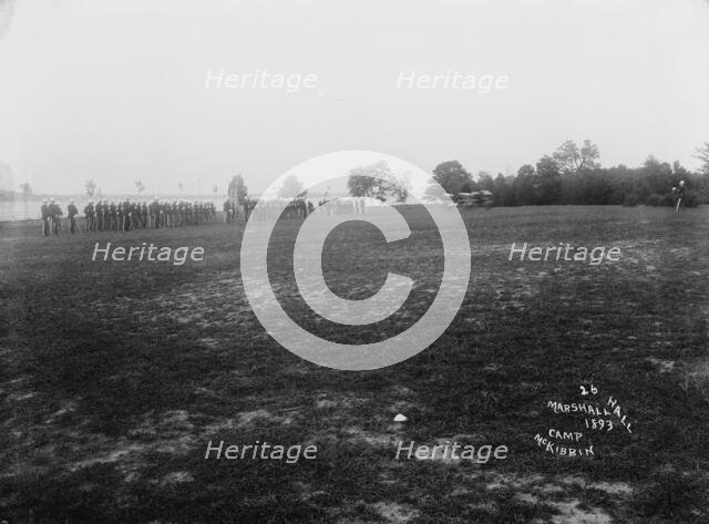Dress parade - Camp McKibbin, Marshall Hall, [Maryland?], 1893. Creator: Unknown.