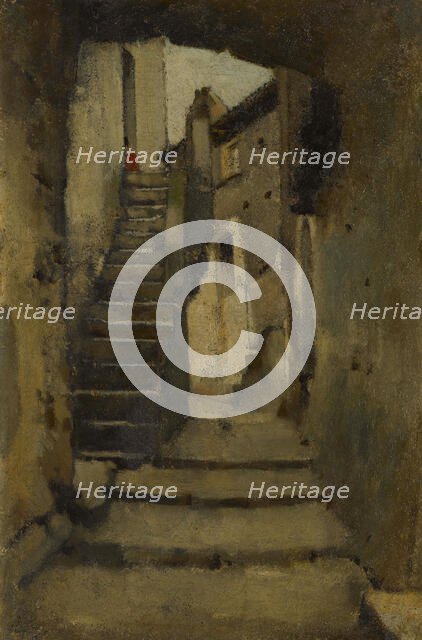 Escalier dans une ruelle à Rome, between 1859 and 1864. Creator: Jean Jacques Henner.