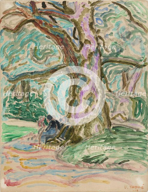 Parc Monceau, 1913. Creator: Verner Thome.