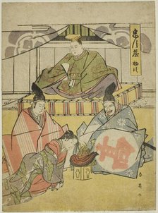 Act One: Tsurugaoka Hachiman Shrine from the play Chushingura (Treasury of the Forty..., c1795. Creator: Katsukawa Shun'ei.