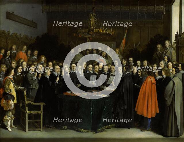 The Ratification of the Treaty of Münster, 1648. Creator: Gerard Terborch II.