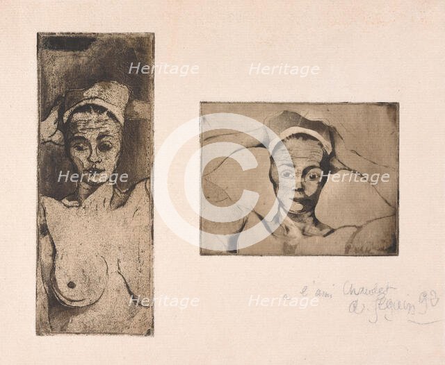 Nue Avec Les Mains Derrierre La Tête, Verticale (Nude with Hands behind her Head..., 1892. Creator: Armand Seguin.