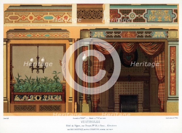 The vestibule of the Hotel du Figaro, Paris, France, 20th century.Artist: G Sanier