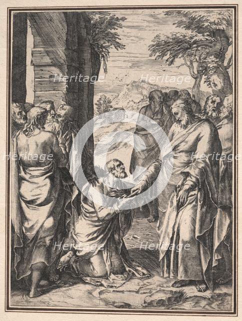 Copy of Cornelis Cort: Christ Giving the Key of the Church to Saint Peter, c. 1567. Creator: Anonymous.