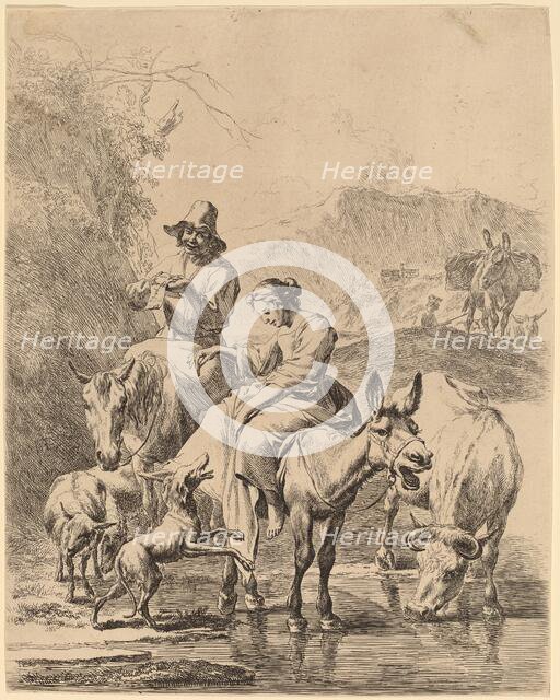 Shepherdess on a Donkey. Creator: Nicolaes Berchem.