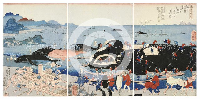 Catching Whales at Goto and Hirado in Hizen Province or Kishu Province, from the series Nihon meisan