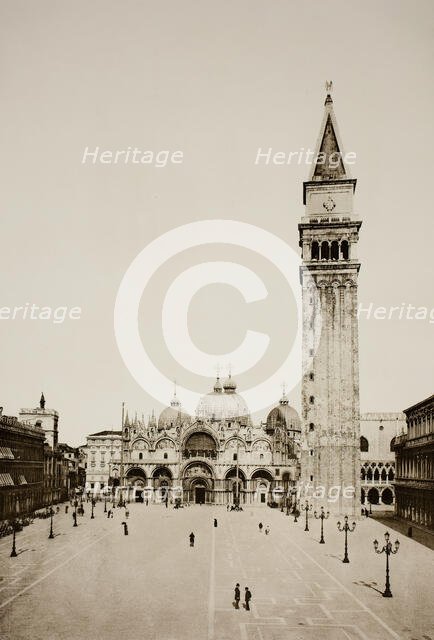 Untitled (96), c. 1890. [St Mark's Basilica and Campanile, Venice].  Creator: Unknown.