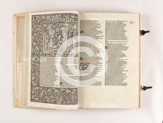 The Kelmscott Chaucer - The Works of Geoffrey Chaucer Now Newly Imprinted, 1896. Creator: Sir Edward Coley Burne-Jones.