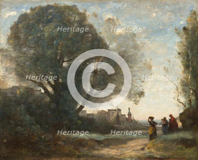 Souvenir of Terracina, 1864, reworked slightly later. Creator: Jean-Baptiste-Camille Corot.