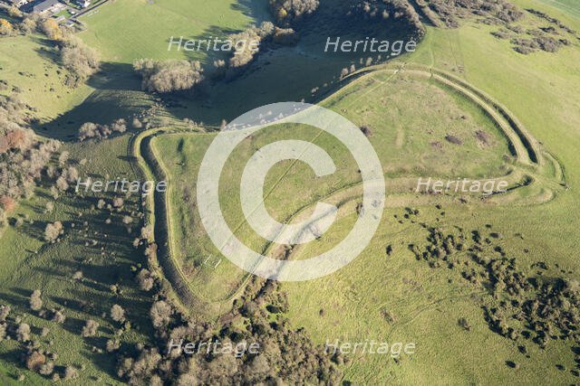 Large univallate Iron Age hillfort at Beacon Hill, Hampshire, 2017. Creator: Damian Grady.