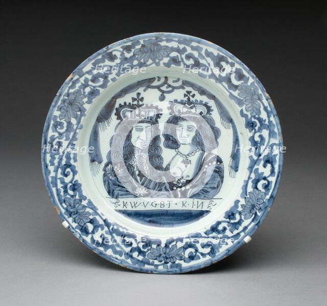 Plate, Delft, c. 1700. Creator: Delftware.