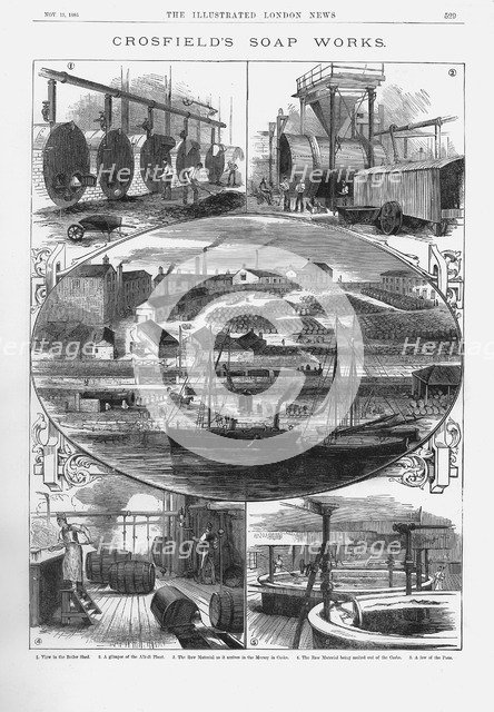 Joseph Crosfield & Son's soap factory at Bank Quarry, Warrington, Cheshire, 1886. Artist: Unknown