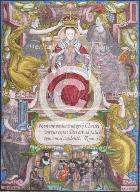 Portrait of Elizabeth I of England with crown, 1572. Artist: Anonymous  