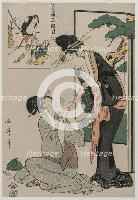 Chushingura: Act V of The Storehouse of Loyalty, late 1790s. Creator: Kitagawa Utamaro (Japanese, 1753?-1806).