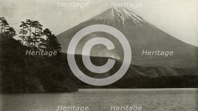 'Fuji from Nishi-No-Umi', 1910. Creator: Herbert Ponting.