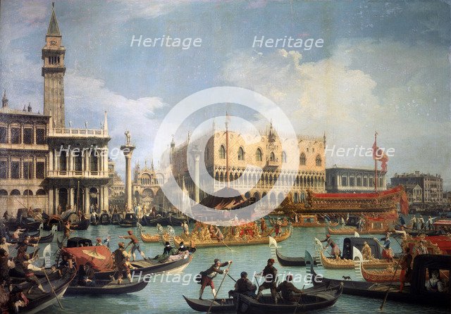 'Buccentoro's Return to the Pier at the Doges' palace', 1730s.  Artist: Canaletto