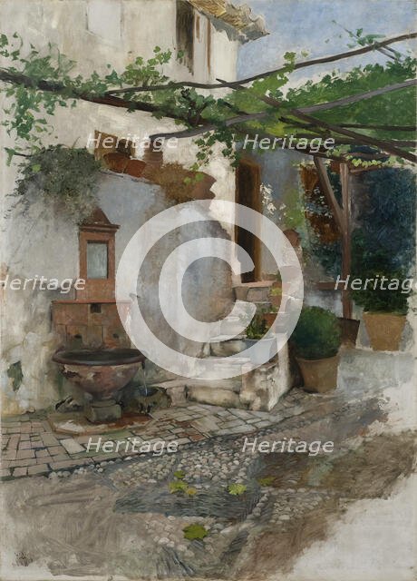 Farm Interior from the South of Spain, late 19th century. Creator: Hugo Birger.