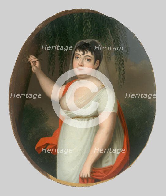 Young Woman by a Table. Anna Mária Szirmayová, née Horváth-Stancic, 1805-1807. Creator: Jozef Czauczik.