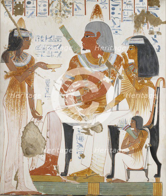 Copy of wall painting, private tomb 181 of Nebamun and Ipuky, Thebes, 20th century. Artist: Anna (Nina) Macpherson Davies.