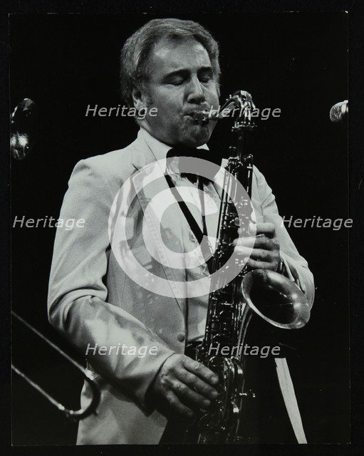 English Tenor saxophonist Stan Robinson playing at the Forum Theatre, Hatfield, Hertfordshire, 1984. Artist: Denis Williams