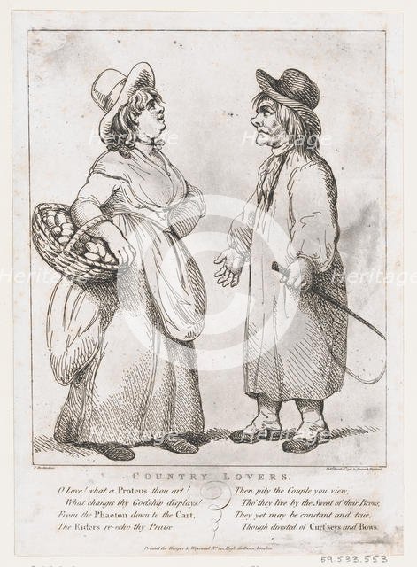 Country Lovers, March 15, 1798., March 15, 1798. Creator: Thomas Rowlandson.
