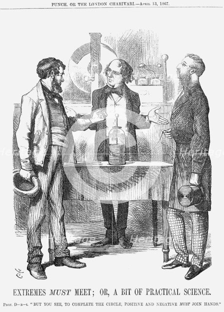 'Extremes Must Meet; or, A Bit of Practical Science', 1867. Artist: John Tenniel