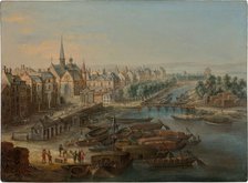 View of the Arsenal, the port Saint Paul and the quai des Célestins in Paris, 1730s. Creator: Grevenbroeck, Charles Léopold van (active 1732-1759).