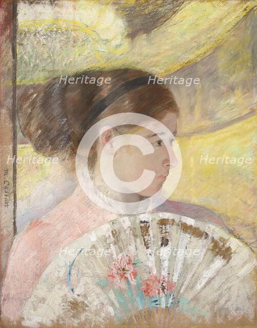 Young Lady in a Loge Gazing to Right, c1879. Creator: Cassatt, Mary (1845-1926).