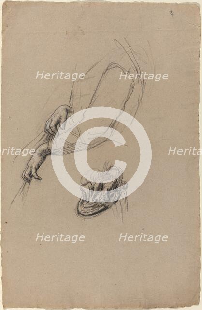 Young Woman's Hands and Beribboned Hat, 1890s. Creator: Unknown.